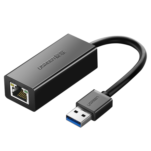 20256 Сетевой адаптер UGREEN CR111 USB-A 3.0 - LAN 1Gbit. Длина - 0,15м. Цвет- Черный.